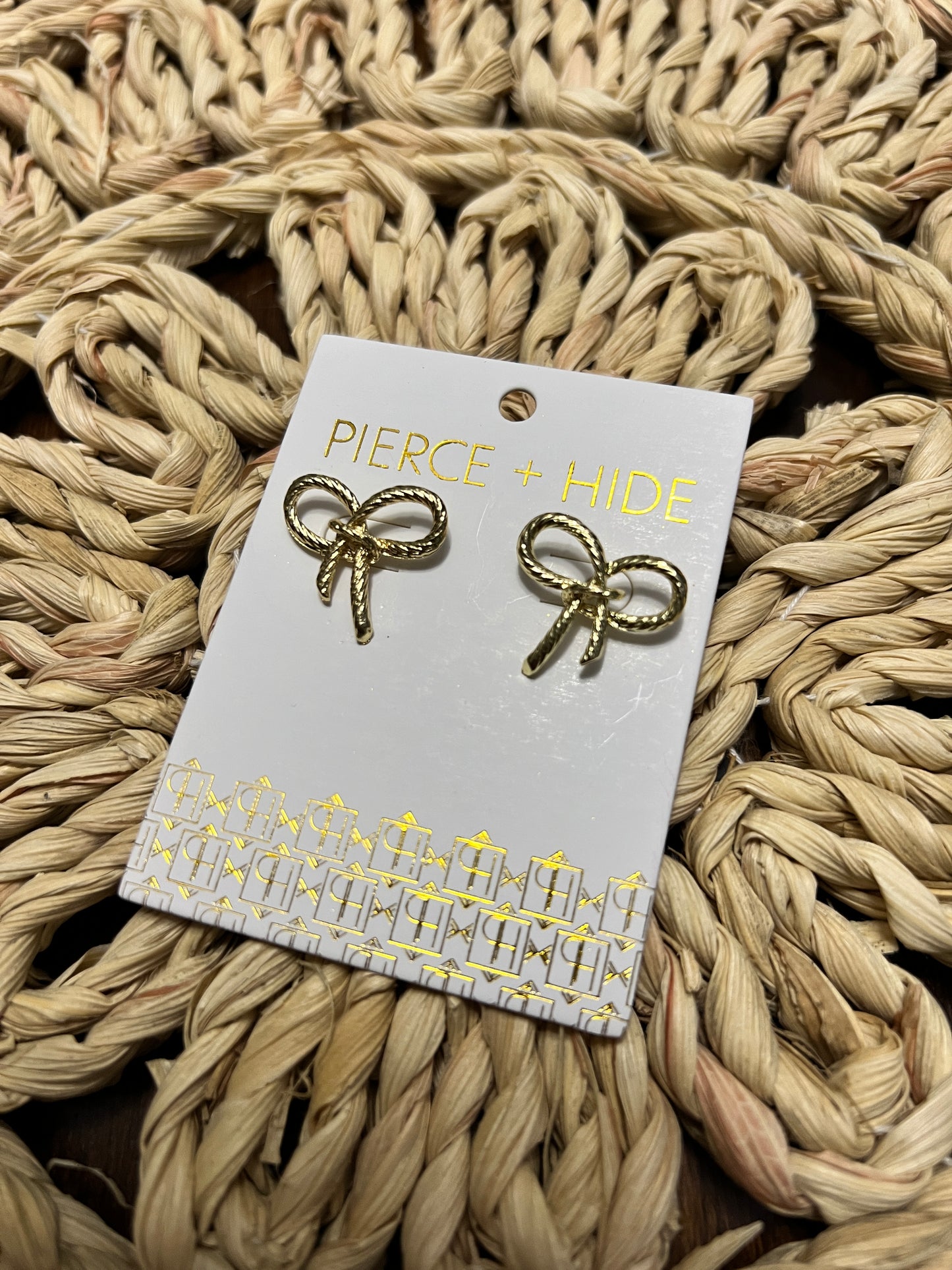 Simply Gold Ribbon Stud Earrings