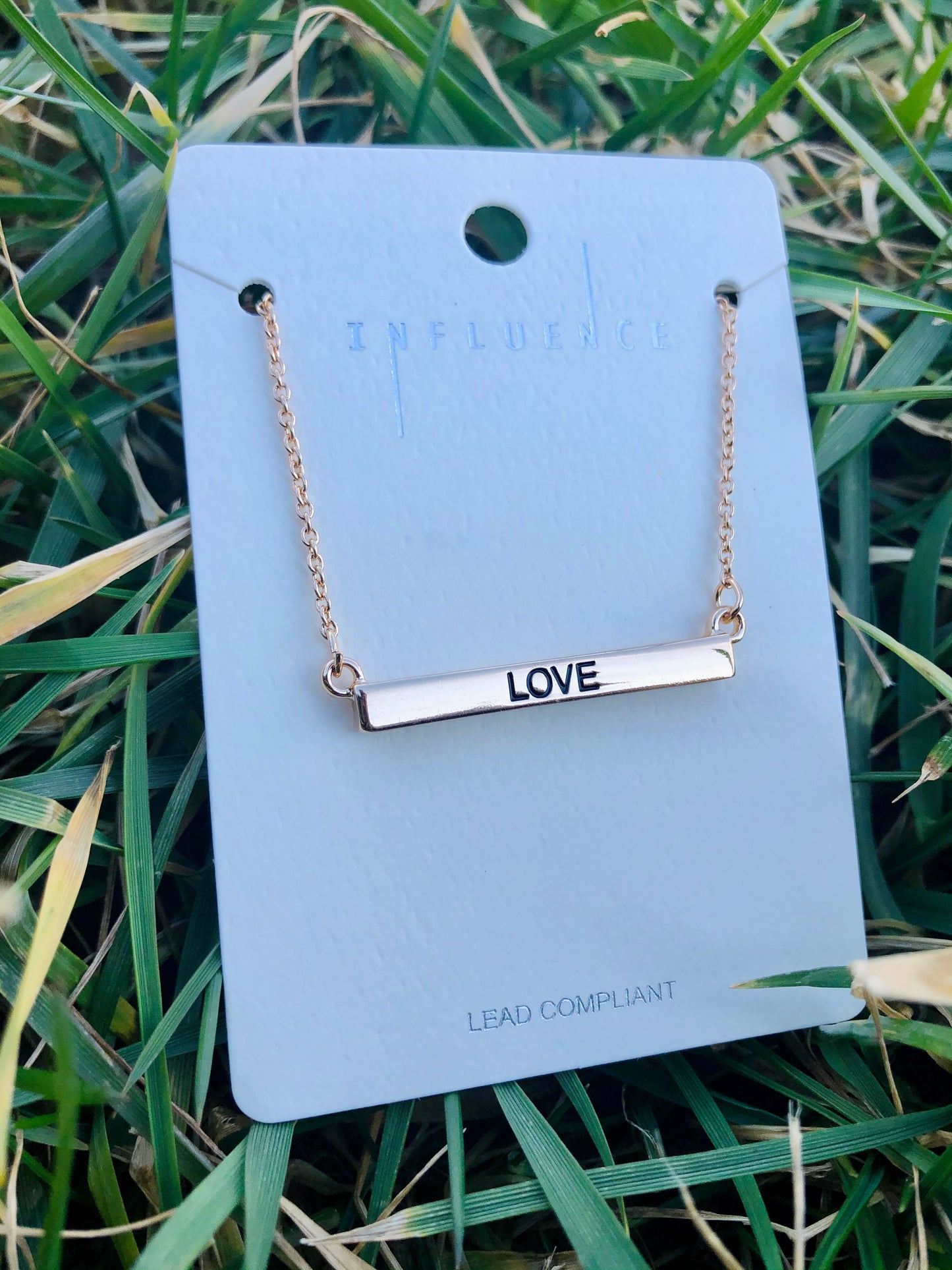 Love Bar Necklace in Gold